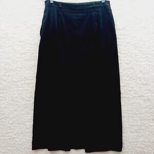 Skirt Black Sueded Maxi Deep Slit Minimal Quiet Luxury Capsule Wardrobe Size 8